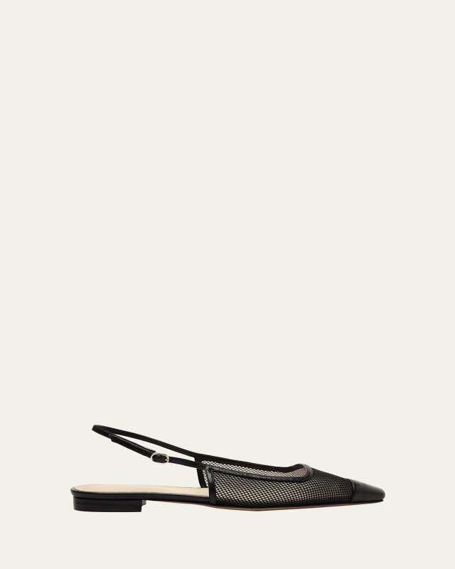 Olivia Net Mesh Slingback Ballerina Flats